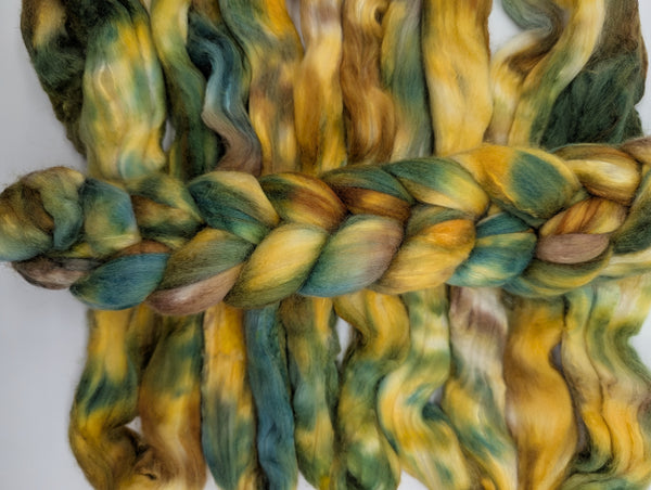 75/12.5/12.5 Polwarth/Camel/Mulberry Silk 100g Hand Dyed