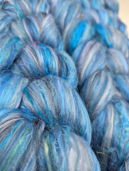 57/13/13/13/4 Merino/Mulberry Silk/Bamboo/Sari Silk/Glitter 100g