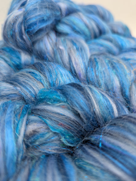 57/13/13/13/4 Merino/Mulberry Silk/Bamboo/Sari Silk/Glitter 100g