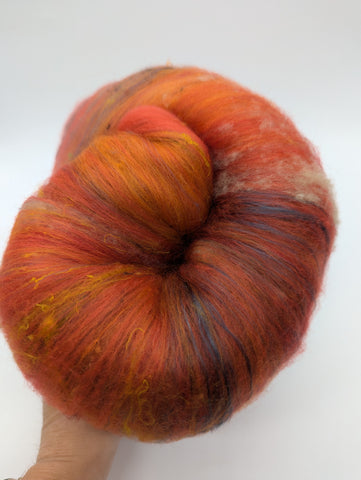 70/10/10/10 Merino/Cashmere/Mulberry Silk/Sari Silk 100g Batt