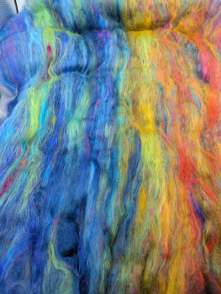 70/10/10/10 Merino/Cashmere/Mulberry Silk/Sari Silk 100g Batt