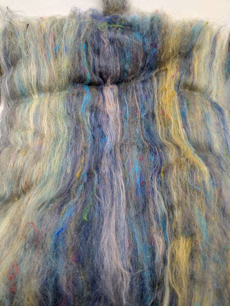 70/10/10/10 Merino/Cashmere/Mulberry Silk/Sari Silk 100g Batt