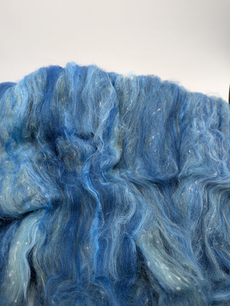 52/23/20/5 Shetland/Silk/South American wool/Tweed (Viscose) - 100g Batt