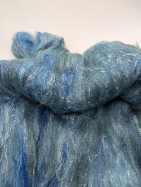 52/23/20/5 Shetland/Silk/South American wool/Tweed (Viscose) - 100g Batt