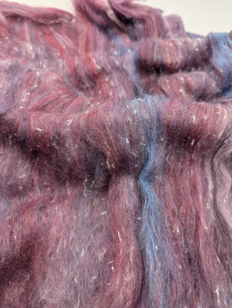 52/23/20/5 Shetland/Silk/South American wool/Tweed (Viscose) - 100g Batt