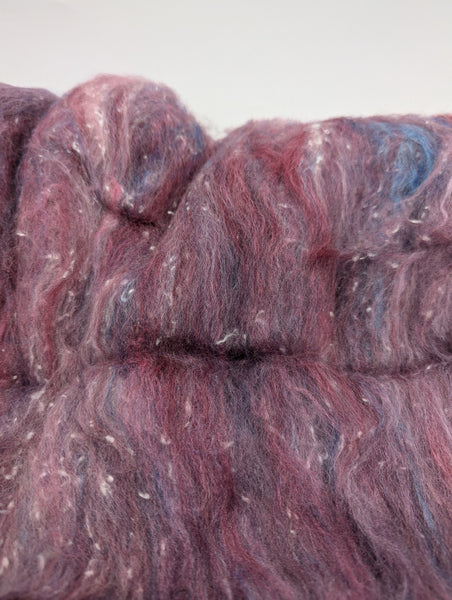 52/23/20/5 Shetland/Silk/South American wool/Tweed (Viscose) - 100g Batt