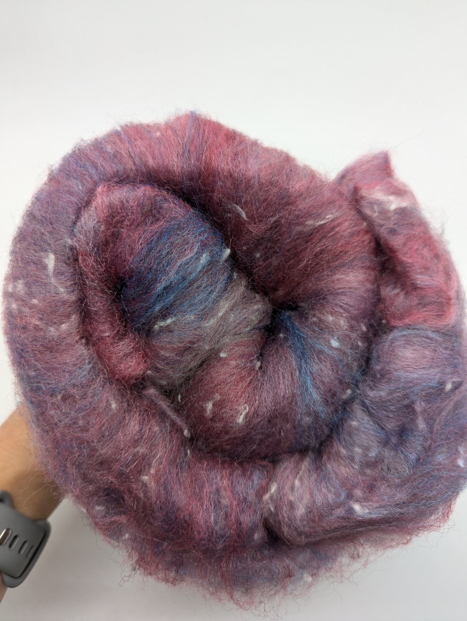 52/23/20/5 Shetland/Silk/South American wool/Tweed (Viscose) - 100g Batt