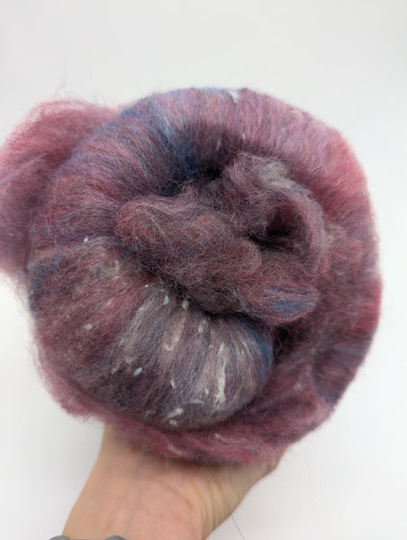 52/23/20/5 Shetland/Silk/South American wool/Tweed (Viscose) - 100g Batt