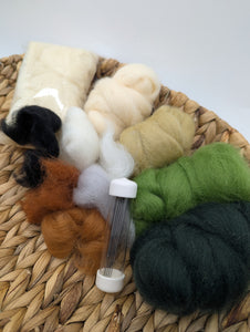 Maori Roving Colour Kit, includes needles and core wool - 150g