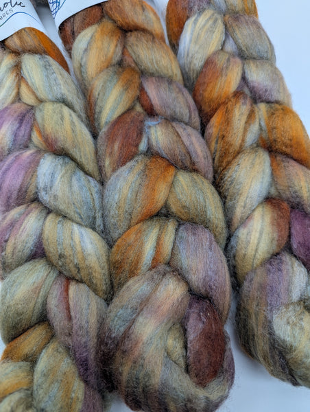 75/25 Hand Dyed Polwarth/Tussah Silk 100g