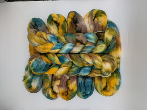 75/12.5/12.5 Polwarth/Camel/Mulberry Silk 100g Hand Dyed