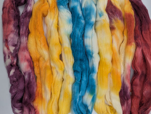 75/25 Rambouillet/Mulberry Silk, Hand Dyed 100g