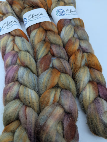75/25 Hand Dyed Polwarth/Tussah Silk 100g