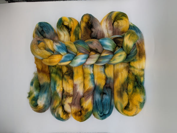 75/12.5/12.5 Polwarth/Camel/Mulberry Silk 100g Hand Dyed