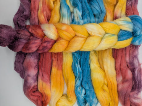 75/12.5/12.5 Polwarth/Camel/Mulberry Silk 100g Hand Dyed