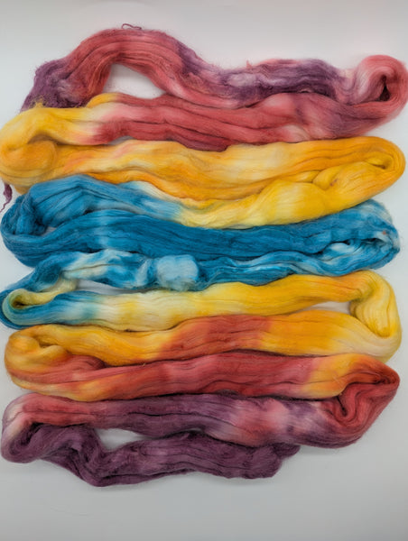 75/12.5/12.5 Polwarth/Camel/Mulberry Silk 100g Hand Dyed