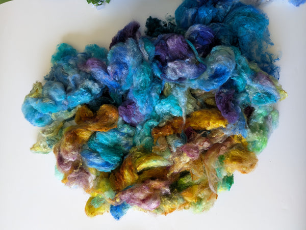 Hand Dyed Silk Noil 25g