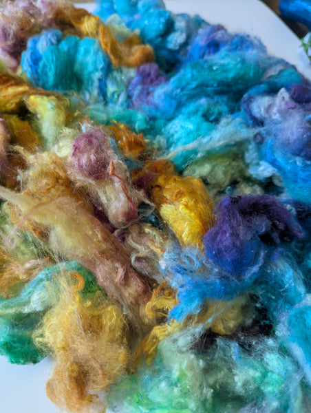 Hand Dyed Silk Noil 25g