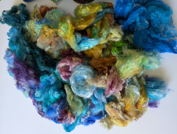 Hand Dyed Silk Noil 25g